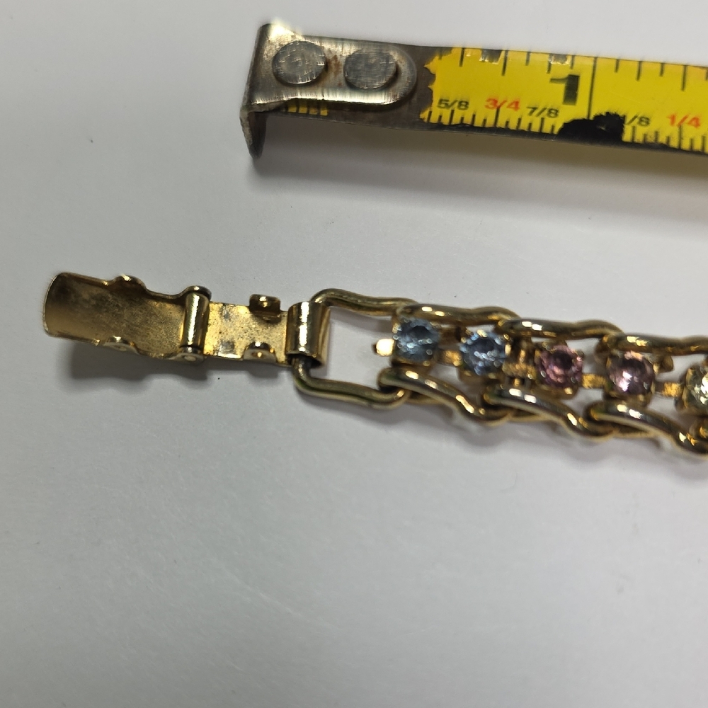 Elegant Gold Bracelet with Multicolor Stones - Picture 5 of 9